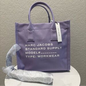 Marc Jacobs Lavender Canvas Tote with White Logo